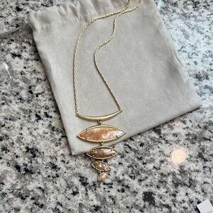 Kendra Scott Gold and Peach Pendant Necklace